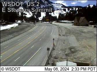 Steven's Pass road conditions web cam looking toward Leavenworth Washington