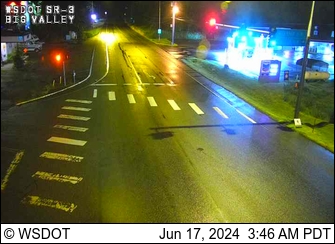 Traffic Cam SR 3 at MP 57: Big Valley Rd Looking South