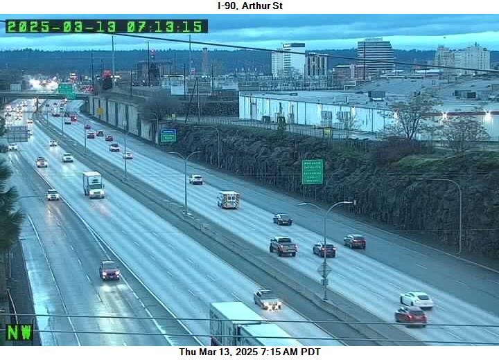 WSDOT I90 at MP 282 Arthur St Spokane Washington Cameras