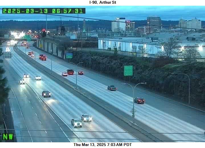 WSDOT - I-90 at MP 282: Arthur St - Spokane Washington Cameras