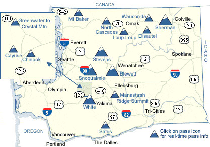 Wsdot Statewide Mountain Pass Map