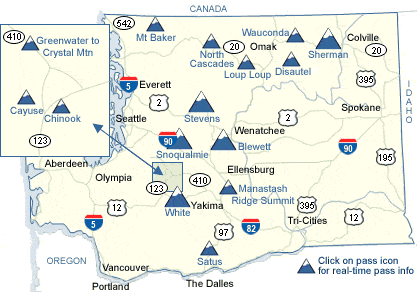 mountains in washington map Wsdot Statewide Mountain Pass Map mountains in washington map