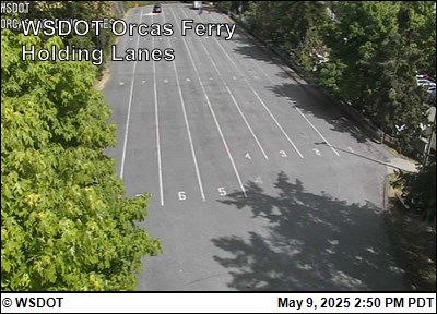 USA Cars waiting for the ferry at Orcas live camera